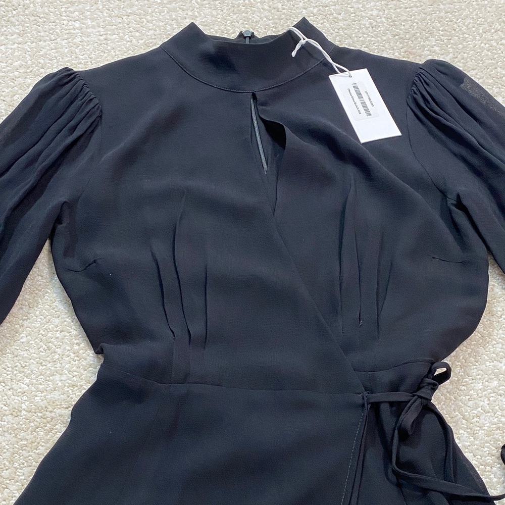 Reformation Black Long Sleeve Dress Size XS 100% Viscose - Picture 15 of 16